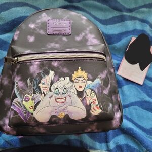 Loungefly Disney Villains Purple and Black Backpack